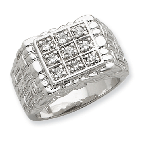 Men's CZ and Silver Ring