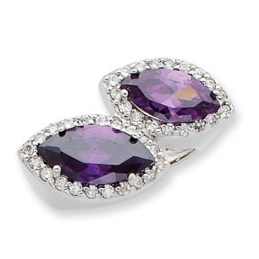 Purple & Clear CZ Ring