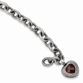 Garnet Heart Bracelet