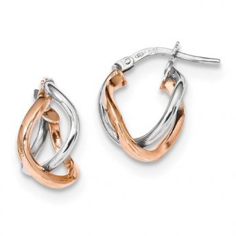 White And Rose Gold Fancy Hoops