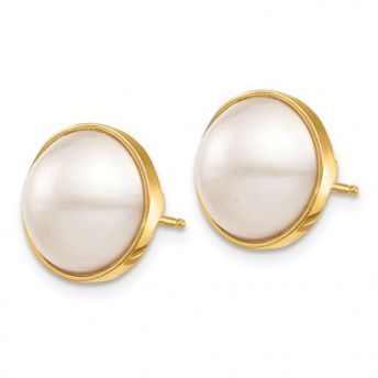 Freshwater Cultured Mabe Pearl Post Earrings