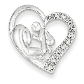 Mother and Child Diamond Heart