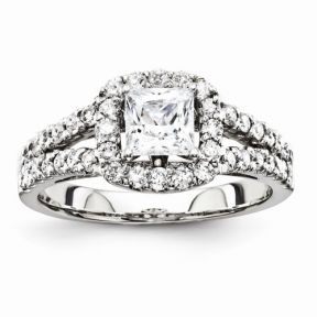 Diamond Engagement Ring for Princess-Cut Center