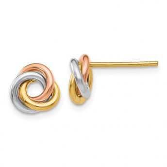 Tri-Color Twisted Knot Post Earrings