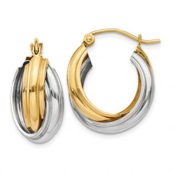 Two-tone Gold Hoops