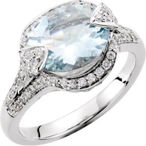 Aquamarine & Diamonds Ring