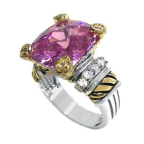 Pink Gemstone Silver Ring