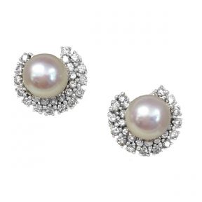 Diamond Pearl Earrings