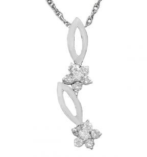 Diamond Flower Pendant