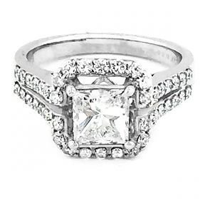 Square Diamond Engagement Ring