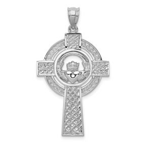 White Gold Celtic/Claddagh Cross