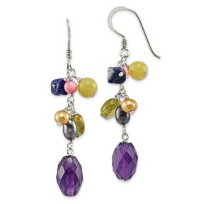 Pearl and Gem Stone Earrings