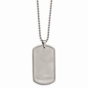 Stainless Steel Brushed Dogtag Necklace
